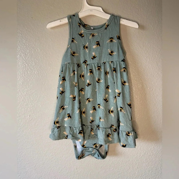 Posh Peanut Spring Bee Twirl Bodysuit Dress - Picture 2 of 7